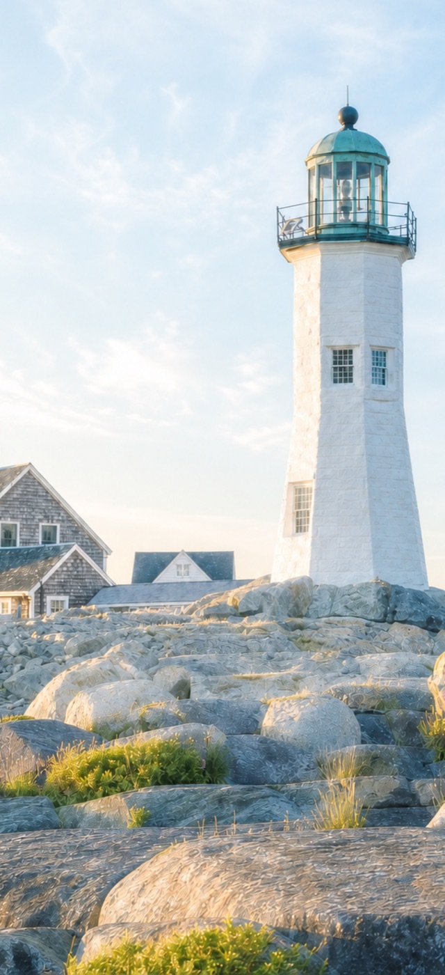 Scituate Lighthouse in morning light